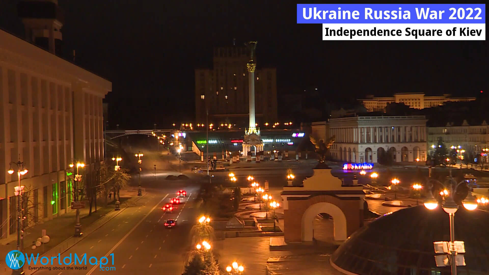 Ukraine Russie Guerre 2022 Place de l'Indépendance de Kiev